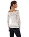 PattyBoutik Women Floral Lace Off Shoulder Top (Off-White Small)