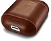 Leather Case for Apple AirPods, Classic Series - Air Vinyl Design, Protective Case Cover (Saddle Brown)