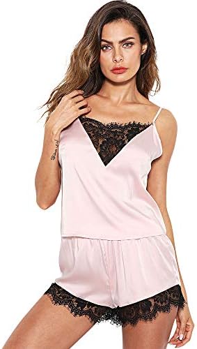 Stylish and Comfortable Lace Babydoll Nightwear Pajama Set Women's Silky Sleepwear with Pyjamas Set