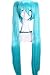 L-email Hatsune Miku Vocaloid Long Straight Ponytails Lolita Cosplay Wigs Blue