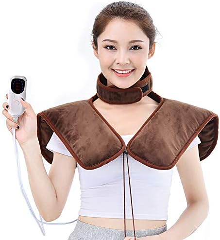 QAZXC Electric Heating Pad Neck Shoulder And Back Heating Wrap Back Pain Stress Relief Fast-Heating 10 Temperature Settings Auto Shut Off
