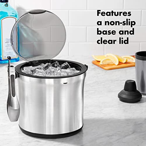 OXO Ice Bucket and Tongs Set Brushed Stainless Steel Pricepulse