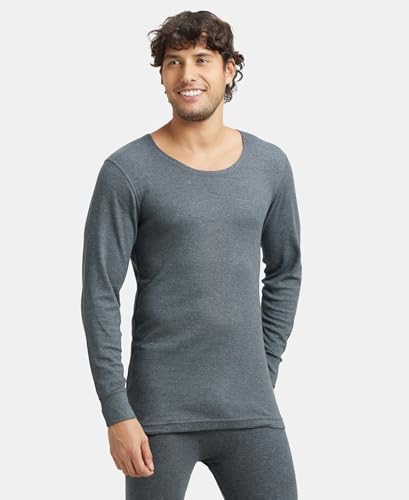 Jockey Thermal Long Sleeve T-Shirt for Men 2401_Charcoal Melange_S 4