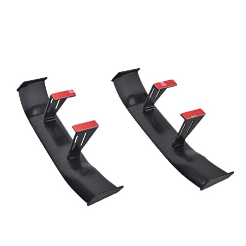 CosCosX 2 Pcs Mini Spoiler Auto Universal Car Tail Decoration Spoiler Wing Carbon Fiber New Style 6.7inch(Black)