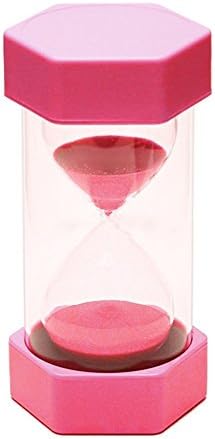 Hourglass Sand Clock Timer, Right Options Large Sand Timer 1/2/3/5/10/15/30mins for Kitchen Cooking Games Sports Teacher Autism Children Brush Teeth Countdown(Pink,5 minute)