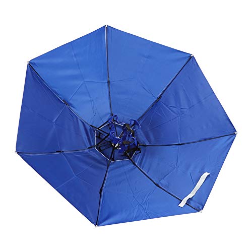 Heitune Große Doppel Faltbare Regenschirm-Hut Breathable Anti-UV-Regen-Kappe for Outdoor Angeln (95cm / 37.4in) – Bild 3