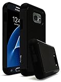 Samsung Galaxy S7 Active Case Bastex Hybrid Slim Fit Rugged Heavy Duty Black Rubber Silicone & Hard Plastic Black/Black Protective Shell Case Cover for Galaxy Samsung S7 Active G891A