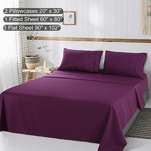 Abakan Queen Bed Sheet Set 4 Piece Super Soft Brushed Microfiber 1800 Thread Count Hotel Luxury Egyptian Sheet Breathable, Wrinkle, Fade Resistant Deep Pocket Bedding Sheet Set (Queen, Purple)