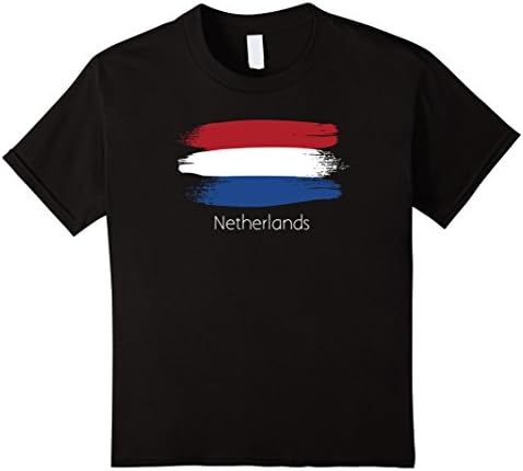 unisex-child Logiamerch: Netherlands Flag Brush Stroke Graphic T-Shirt 4 Black