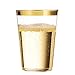 Munfix 100 Gold Plastic Cups 8 Oz Clear Plastic Cups Tumblers Gold Rimmed Cups Fancy Disposable Wedding Cups Elegant Party Cups with Gold Rim