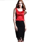 Zmart Women's Sexy Round Neck Satin Camisoles Tank Tops