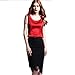 Zmart Women's Sexy Round Neck Silk Satin Camisoles Tank Tops Red X-Large