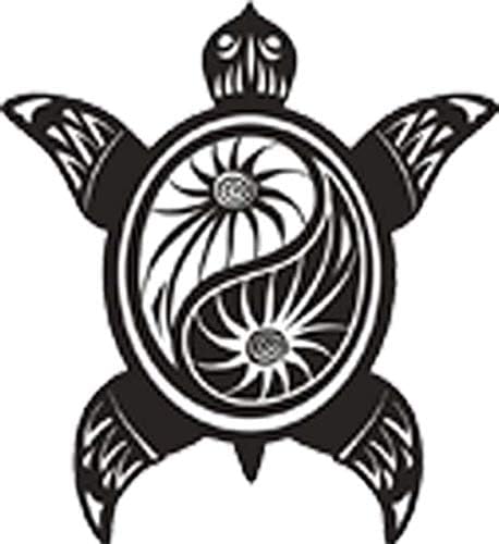 Amazon Co Jp クールキュートハワイアンtropical Island Sea Turtle漫画ビニールデカールステッカー 12 Tall ブラック 車 バイク