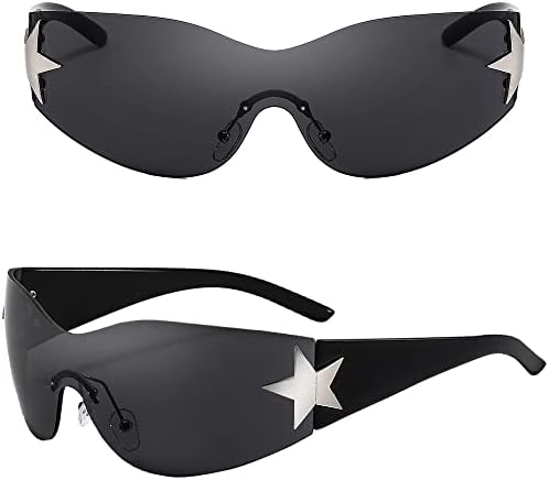 Y2K Sunglasses | 2000s Rimless Star Glasses for Women and  display picture 1