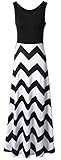 Demetory Women`s Boho Empire Chevron Tank Top Casual Maxi Long Dress