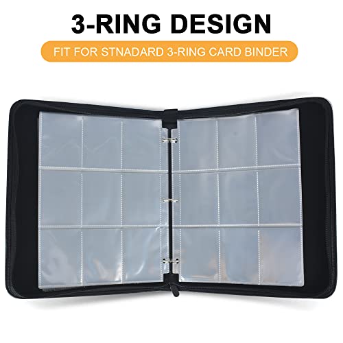 baseball card sleeve pages 42 100 200 400 pack 11 ring 9 pocket double side game cards Sooez 9 Pocket Page Protectors,