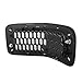 YAV Black Mesh Honeycomb Front Grill Inserts Grille with Gray Rings Rims for Jeep Cherokee 2014 2015 2016 2017 2018 Accessories Covers Trims Kits 7pcs