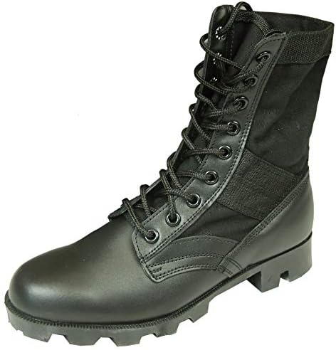 Mean and Green Jungle Boots - Military Canvas and Leather with Rubber Anti-Clog Sole