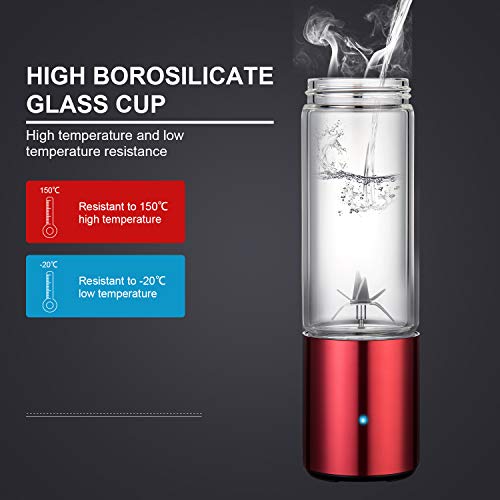 Portable Blender, Stainless Steel Smoothie Blender with 16 oz Glass Travel Cup and Lid, Single Serve USB Rechargeable Cordless Electric Mini Juice Mixer. Personal Handheld Blender