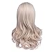 Quantum Love Wigs Mix Ash Blonde Middle Part Long Wavy Wig Heat Resistant Synthetic Daily Party Wig for Women