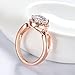 GULICX Jewelry Rose-Gold Base CZ Round White StoneWomen Gorgeous Ring Size 9