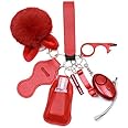 QINER Safety Keychain Full Set For Women, Safety Keychain Set With Personal Alarm, 9 Pcs Protective Accessories For Women