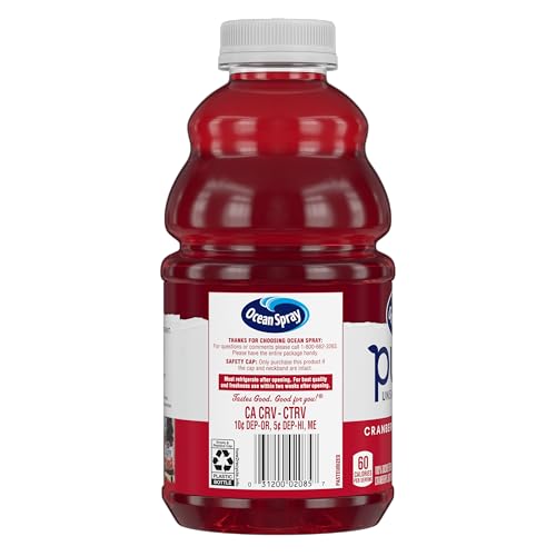 OCEAN SPRAY® PURE UNSWEETENED CRANBERRY, 100% CRANBERRY JUICE FROM CONCENTRATE, 32 FL OZ BOTTLE