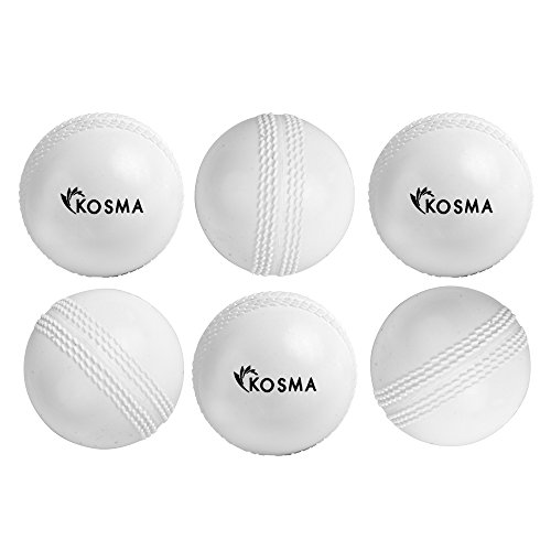 Kosma Set of 6 Wind Ball Cricket Ball | Soft Training Balls | Sports & Outdoors (white)