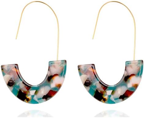 EYIIYE Fashion Acrylic Earrings for Women Girl Leopard Tortoise Big Hook Resin Drop Dangle Earring