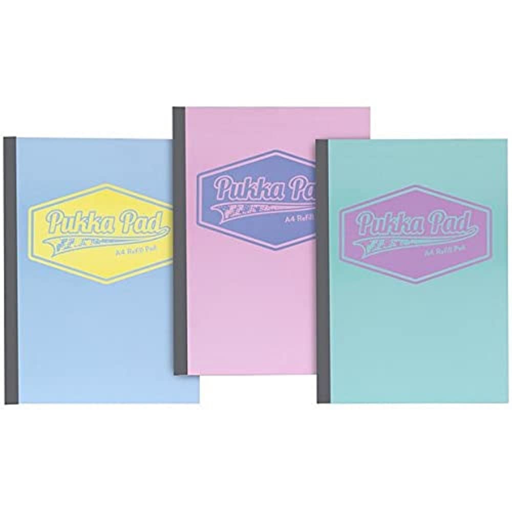 Pukka A4 Pastel Refill Pad - Blue/Pink/Mint - Pack of 3