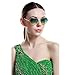 Dollger Green Heart Sunglasses Women's 70s Glasses Thin Metal Frame