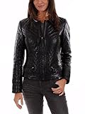 SkinHub Women's Soft Lambskin Biker Bomber Jacket Medium Black