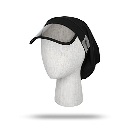 Hairbrella Women's Rain Hat, Waterproof, Sun Protection, Satin-Lined, Packable (Black - Regular) - Thumbnail 2