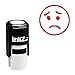 LolliZ Stamp SAD FACE Round Teacher Stamp with Lid. RED Color, Laser Engraved Rubber
