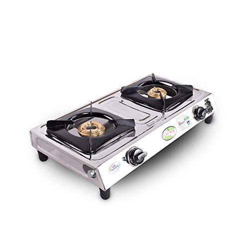CITY KING Stainless Steel SSTop Nano 2 Burner Gas Stove (Silver) Home
