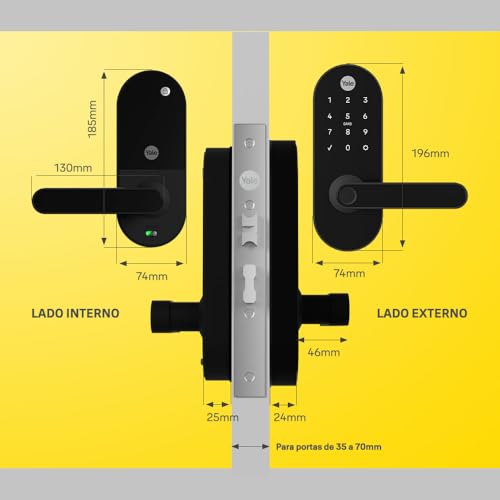Fechadura Digital YMC 420W Preto Fosco | Yale