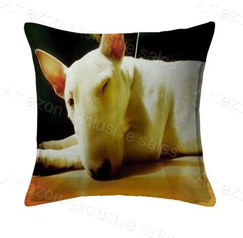 Comfortable Bull Terrier Pillow Cover Cotton Polyester Throw 18x18 Pillowcases Pillow Shams 2 Sides Printing