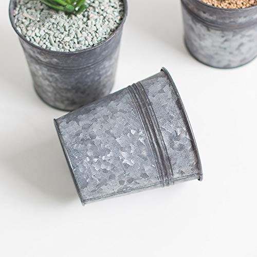 Jjoer Metalleimer Nicht Leicht Verformbar ÜBertöPfe FüR Zimmerpflanzen Blumentopf Metall Runde Form Zinkwanne Groß FüR… – Bild 5
