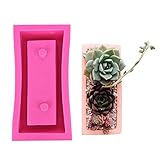 nattiness Silicone Mold Rectangular Flower Pot Silicone Mold, Succulent Plant Flower Pot Silicone Mold DIY Ashtray Candle Holder Mould Clear Water Concrete Cement Flower Pot