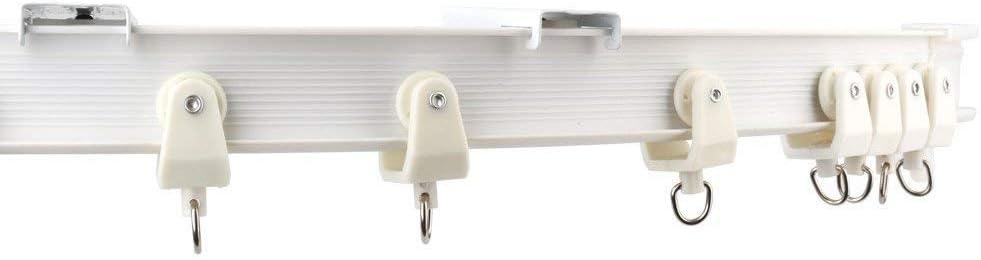 Baimeixun Curtain Tracks White Curtain Rail/Tracks for Windows Top Side Mounting Ceilling Installation (4 Meters)