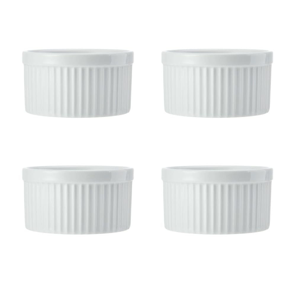 Mikasa Chalk 4pc Porcelain Ramekin Set, 10cm, Gift boxed