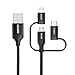 Multi USB Cable, CHOETECH 6ft 3 in 1 Braided Cable with Lightning / Type C / Micro USB Connector, [MFi Certified] Charge & Sync Cable for iPhone, iPad, Galaxy and More iOS & Android Devices
