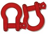 3/4 inch Jeep D-Shackles - PATRIOT RED Powdercoated (PAIR) (4X4 RECOVERY)