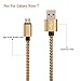 Galaxy S7 Charger,Pack-3 6ft 2m Extra Long Braided Fiber Universal Micro USB Charger Cord Android Phone Charging Cable for Samsung Galaxy S7 S6 Edge C5 LG G4 HTC M9 Moto X (Gold)