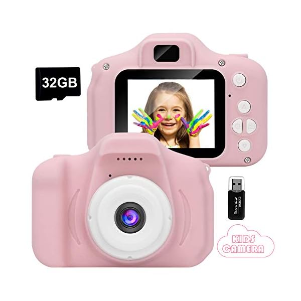 GlobalCrown Kids Camera,Mini Rechargeable Child Digital Camera Shockproof Video Camcorder Gifts for 3-8 Year Old Boys…