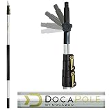 DocaPole 5-12 foot Extension Pole - Multi-Purpose Telescopic Pole // Light Bulb Changer // Paint Roller // Feather Duster Pole // Telescoping Pole for Window Cleaning, Gutter Cleaning & Hanging Lights