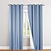 jinchan Thermal Blackout Curtains for Bedroom Energy Saving Lined Drapes Elegant Privacy Grommet Top Window Curtain for Living Room 84 Inch Length Blue Sold Individually