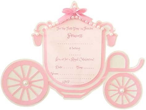 Crack of Dawn Crafts Princess Carriage Birthday Invitation (Pink, Pack of 6)