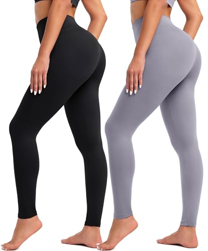 41fZD7Wkp8L Baydi Creamlush 2Er Pack Leggings Damen High Waist - Weiche Sporthose Damen Lang Elastische Leggins Für Yoga Pilates Freizeit Alltag (S-5Xl)