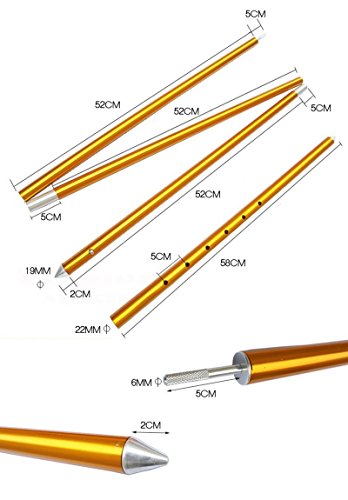 HYOUT Adjustable Tarp Poles Aluminium Alloy - Thumbnail 6